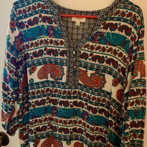 Fun, boho, knee length shift dress.